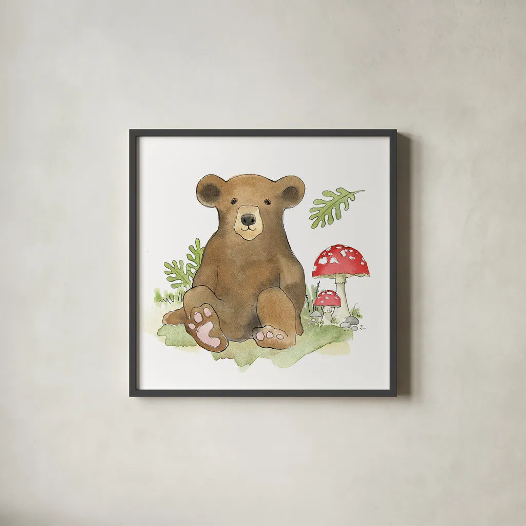 Baby Woodland II by Beth Grove. Shown in a sleek black glass frame for a contemporary gallery look. Available as an archival giclee rolled canvas, fine art paper, or poster print. SKU 27731a.