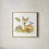 Baby Woodland III by Beth Grove. Shown in a natural wood glass frame for a timeless modern aesthetic. Available as an archival giclee rolled canvas, fine art paper, or poster print. SKU 27732a.