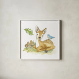 Baby Woodland III by Beth Grove. Shown in a crisp white glass frame for a clean and minimalist style. Available as an archival giclee rolled canvas, fine art paper, or poster print. SKU 27732a.