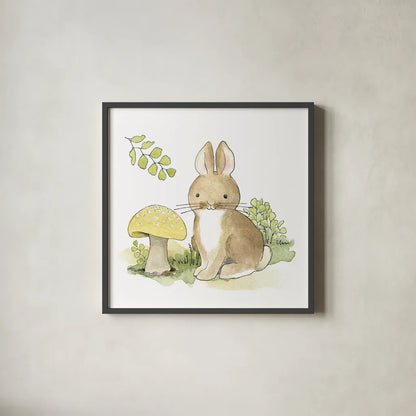 Baby Woodland IV by Beth Grove. Shown in a sleek black glass frame for a contemporary gallery look. Available as an archival giclee rolled canvas, fine art paper, or poster print. SKU 27733a.