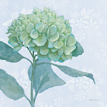 Blue Hydrangea I LIght by Beth Grove. SKU 21474a. Archival Giclee Fine art print for wall decor.