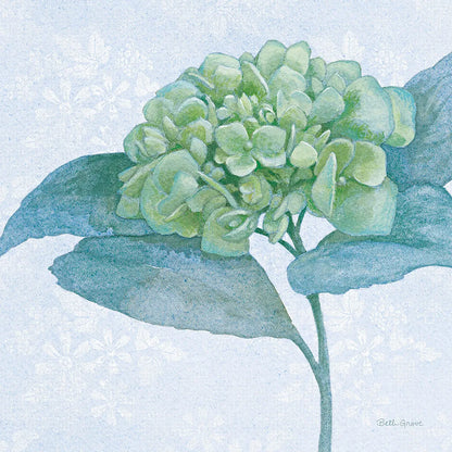 Blue Hydrangea II Light by Beth Grove. SKU 21475a. Archival Giclee Fine art print for wall decor.