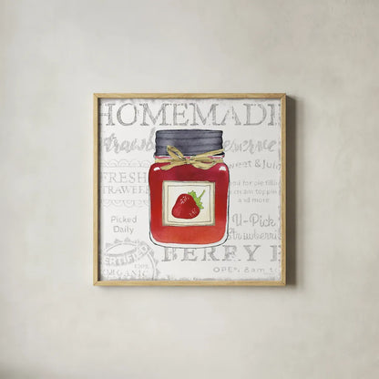 Canning Kitchen I by Beth Grove. Shown in a natural wood glass frame for a timeless modern aesthetic. Available as an archival giclee rolled canvas, fine art paper, or poster print. SKU 32186a.