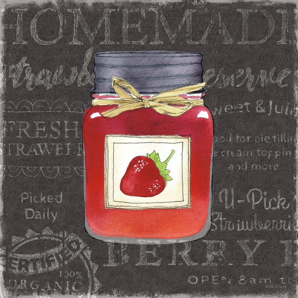 Canning Kitchen I black by Beth Grove. SKU 32190a. Archival Giclee Fine art print for wall decor.