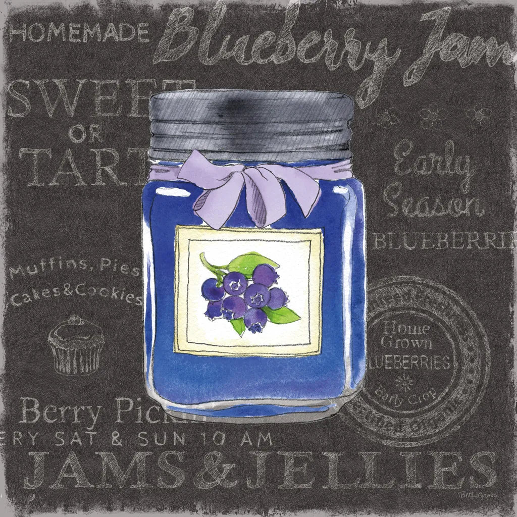 Canning Kitchen II black by Beth Grove. SKU 32191a. Archival Giclee Fine art print for wall decor.