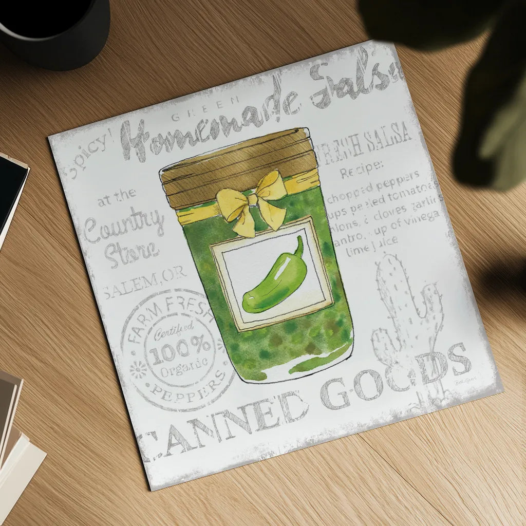 Canning Kitchen III by Beth Grove. Shown as a detailed flat fine art print, highlighting archival giclee quality. Available as an archival giclee rolled canvas, fine art paper, or poster print. SKU 32188a.