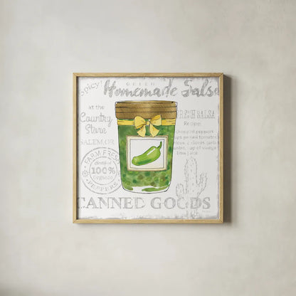 Canning Kitchen III by Beth Grove. Shown in a natural wood glass frame for a timeless modern aesthetic. Available as an archival giclee rolled canvas, fine art paper, or poster print. SKU 32188a.