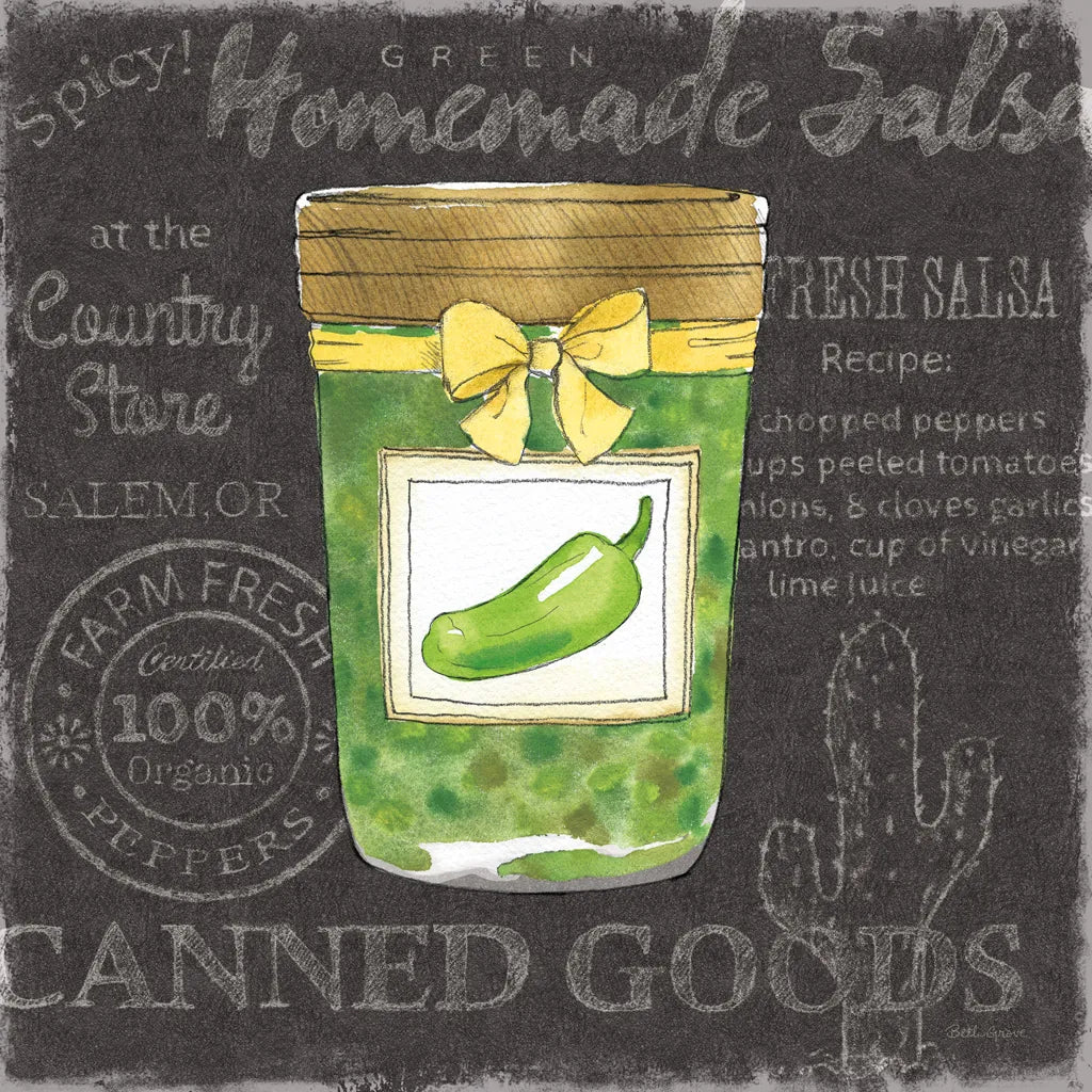 Canning Kitchen III black by Beth Grove. SKU 32192a. Archival Giclee Fine art print for wall decor.