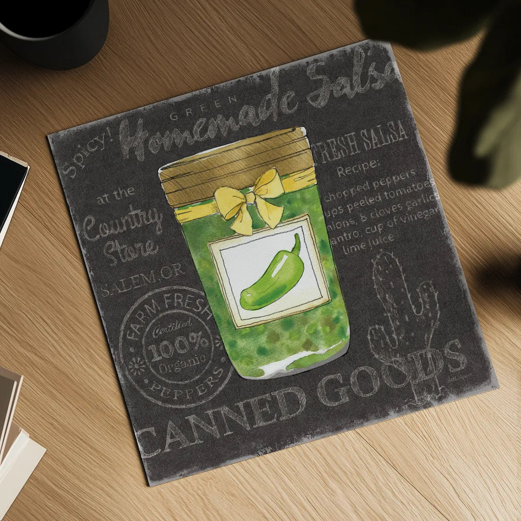 Canning Kitchen III black by Beth Grove. Shown as a detailed flat fine art print, highlighting archival giclee quality. Available as an archival giclee rolled canvas, fine art paper, or poster print. SKU 32192a.