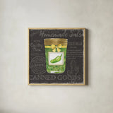 Canning Kitchen III black by Beth Grove. Shown in a natural wood glass frame for a timeless modern aesthetic. Available as an archival giclee rolled canvas, fine art paper, or poster print. SKU 32192a.