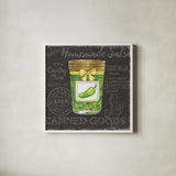 Canning Kitchen III black by Beth Grove. Shown in a crisp white glass frame for a clean and minimalist style. Available as an archival giclee rolled canvas, fine art paper, or poster print. SKU 32192a.