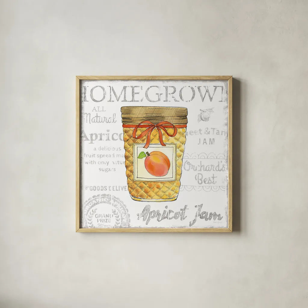 Canning Kitchen IV by Beth Grove. Shown in a natural wood glass frame for a timeless modern aesthetic. Available as an archival giclee rolled canvas, fine art paper, or poster print. SKU 32189a.