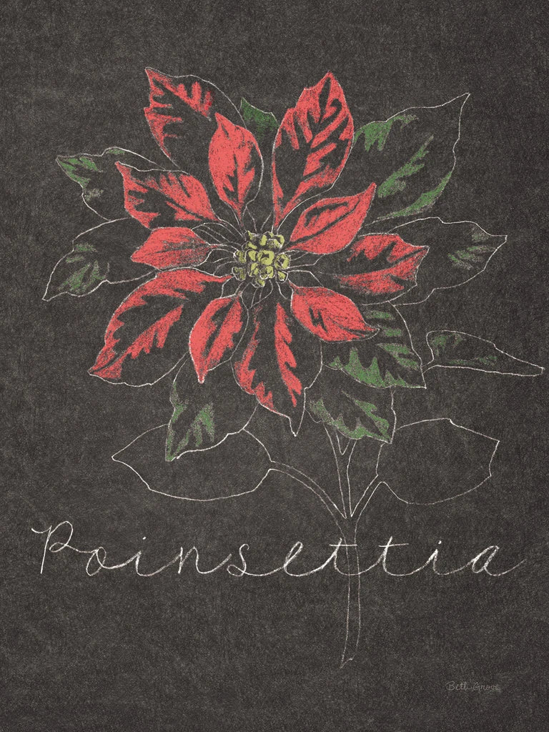Chalkboard Christmas Greenery IV by Beth Grove