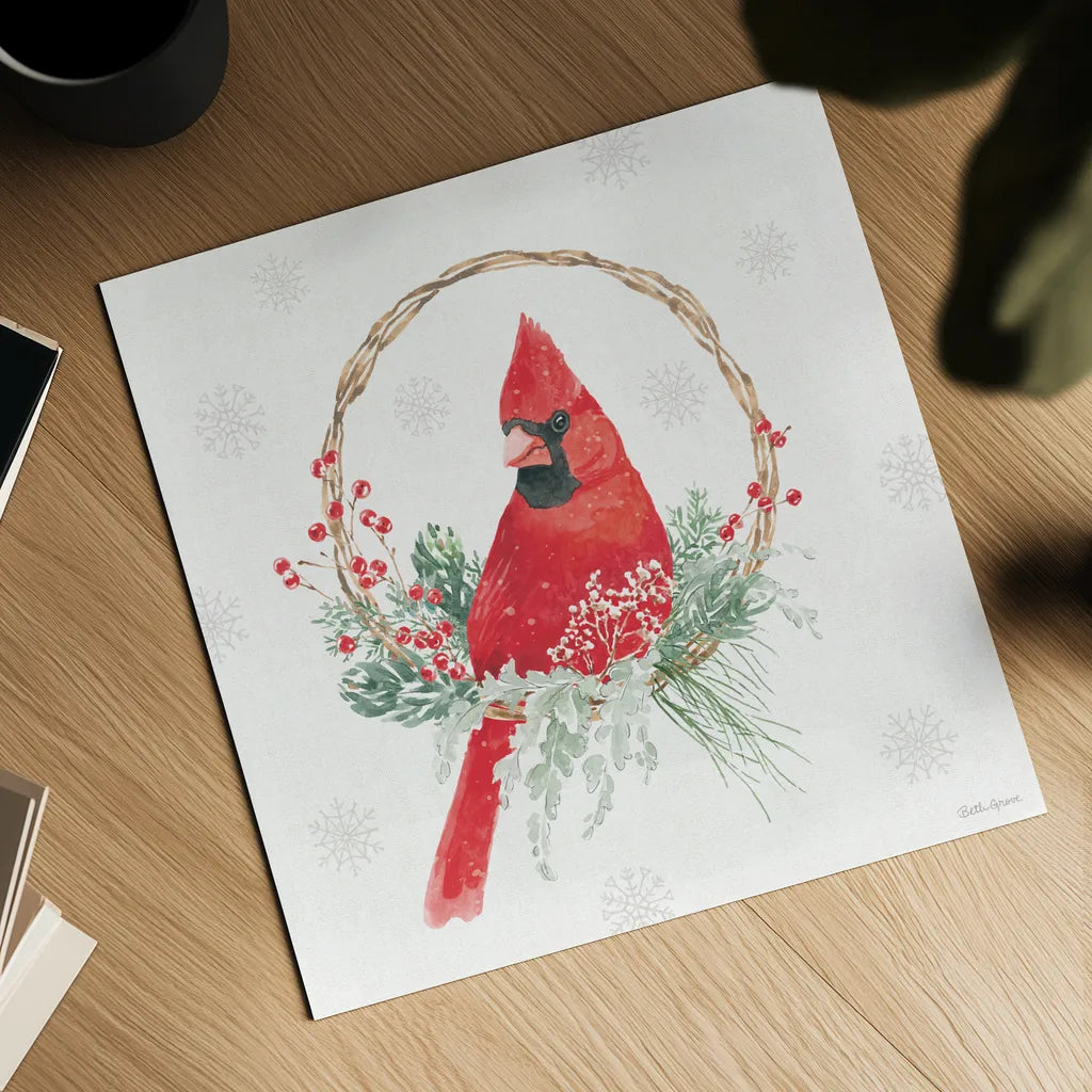 Christmas Charm VI by Beth Grove. Shown as a detailed flat fine art print, highlighting archival giclee quality. Available as an archival giclee rolled canvas, fine art paper, or poster print. SKU 83456a.