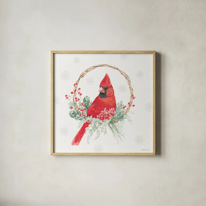 Christmas Charm VI by Beth Grove. Shown in a natural wood glass frame for a timeless modern aesthetic. Available as an archival giclee rolled canvas, fine art paper, or poster print. SKU 83456a.