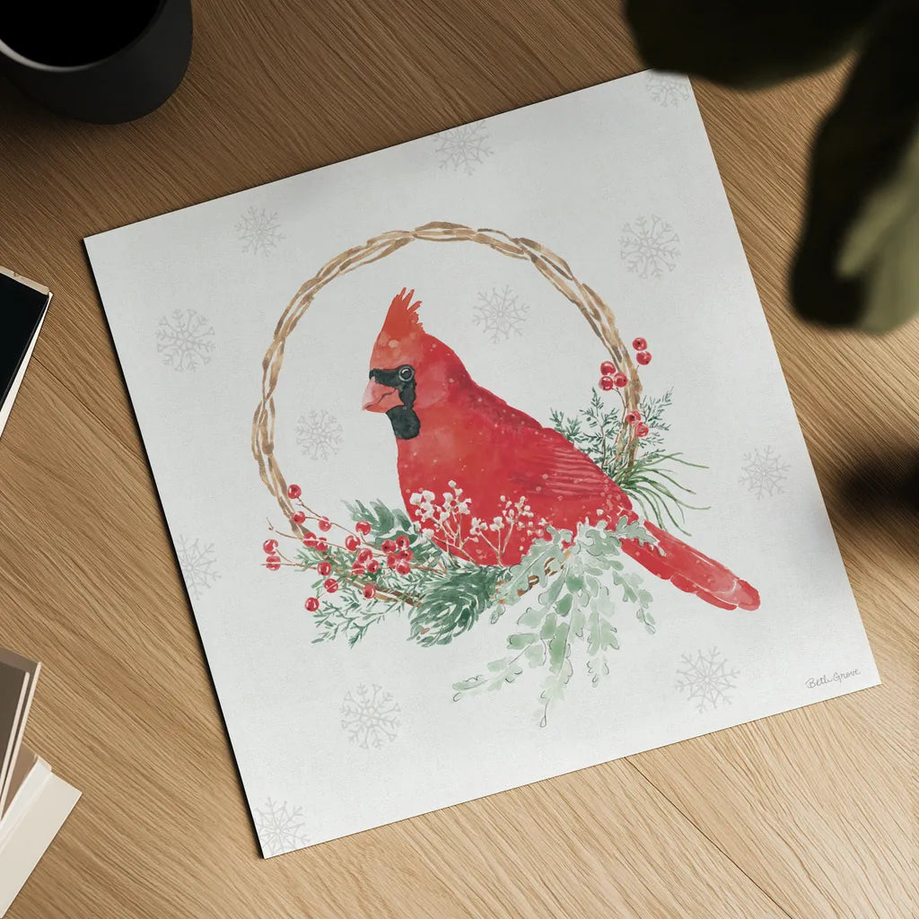 Christmas Charm VII by Beth Grove. Shown as a detailed flat fine art print, highlighting archival giclee quality. Available as an archival giclee rolled canvas, fine art paper, or poster print. SKU 83457a.