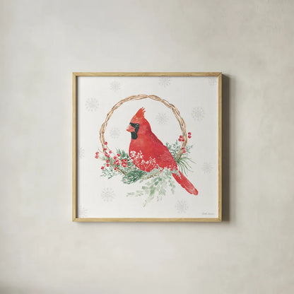 Christmas Charm VII by Beth Grove. Shown in a natural wood glass frame for a timeless modern aesthetic. Available as an archival giclee rolled canvas, fine art paper, or poster print. SKU 83457a.