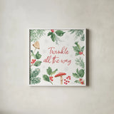 Christmas Charm VIII by Beth Grove. Shown in a crisp white glass frame for a clean and minimalist style. Available as an archival giclee rolled canvas, fine art paper, or poster print. SKU 83458a.