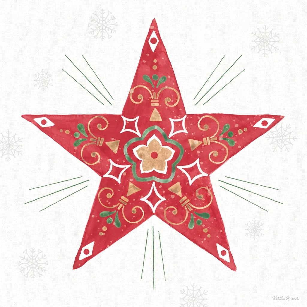 Christmas Charm XI by Beth Grove. SKU 83461a. Archival Giclee Fine art print for wall decor.