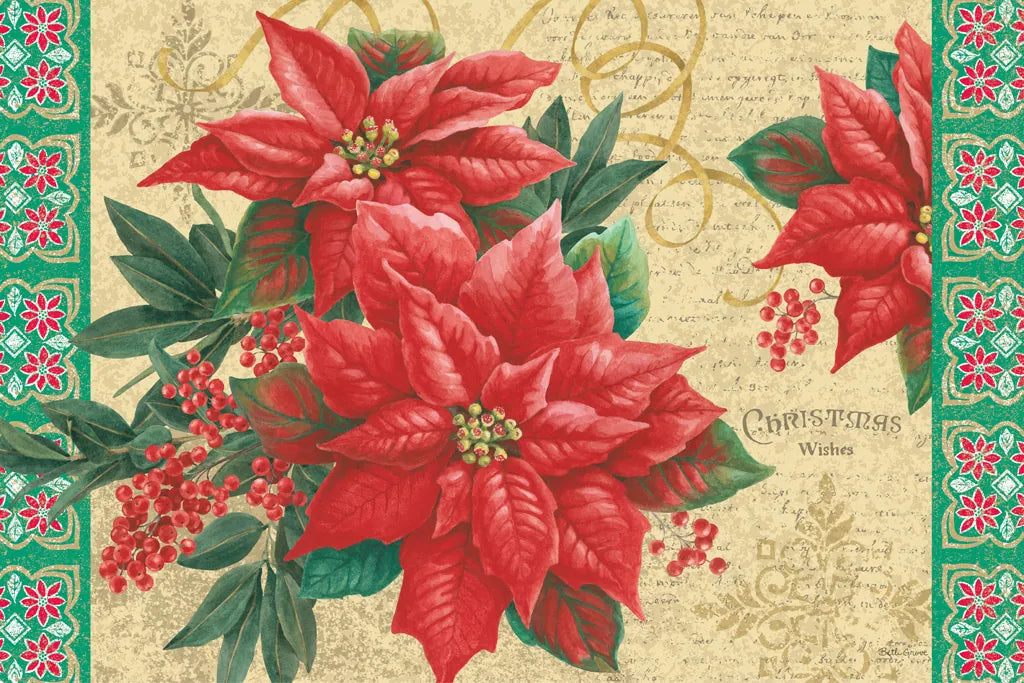 Christmas Floral by Beth Grove. SKU 62409i. Archival Giclee Fine art print for wall decor.