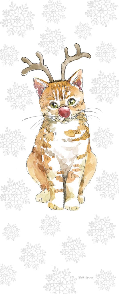 Christmas Kitties III Snowflakes by Beth Grove