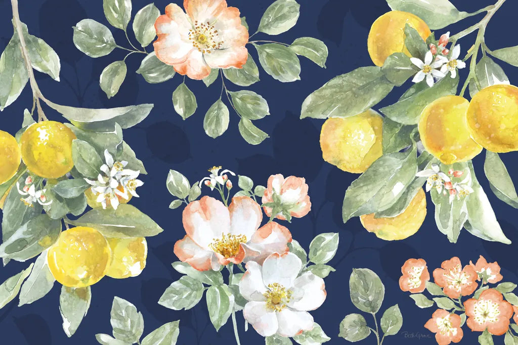 Citrus Charm IV Blue by Beth Grove. SKU 82539i. Archival Giclee Fine art print for wall decor.