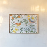 Citrus Wings I by Beth Grove. shown as a paper print in a natural frame. Available as a archival giclee rolled canvas, fine art paper, or poster print. SKU 97254i.