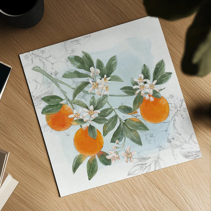 Citrus Wings II by Beth Grove. Shown as a detailed flat fine art print, highlighting archival giclee quality. Available as an archival giclee rolled canvas, fine art paper, or poster print. SKU 97255a.