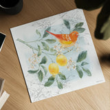 Citrus Wings IV by Beth Grove. Shown as a detailed flat fine art print, highlighting archival giclee quality. Available as an archival giclee rolled canvas, fine art paper, or poster print. SKU 97257a.