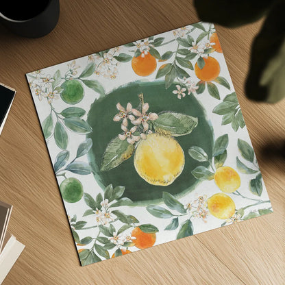 Citrus Wings IX by Beth Grove. Shown as a detailed flat fine art print, highlighting archival giclee quality. Available as an archival giclee rolled canvas, fine art paper, or poster print. SKU 97262a.