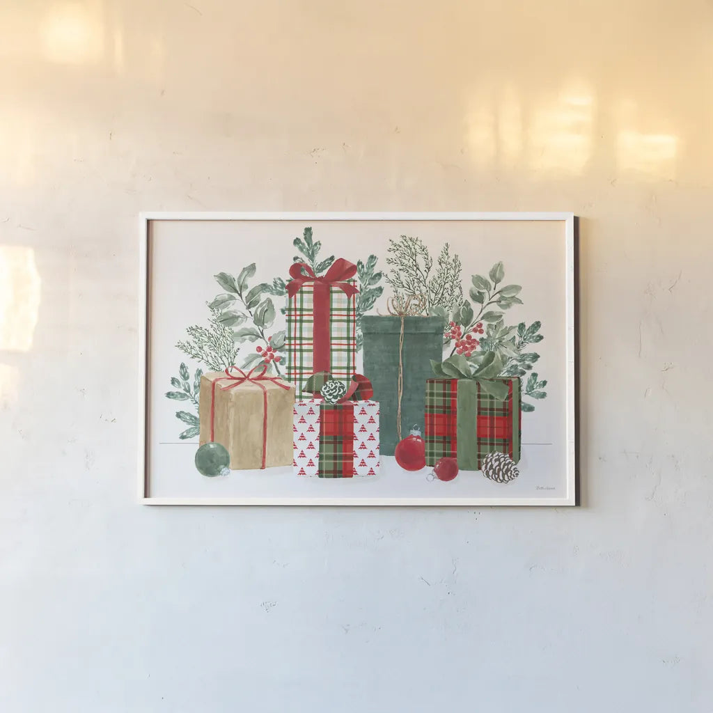 Classic Christmas I by Beth Grove. shown as a paper print in a white frame. Available as a archival giclee rolled canvas, fine art paper, or poster print. SKU 90796i.