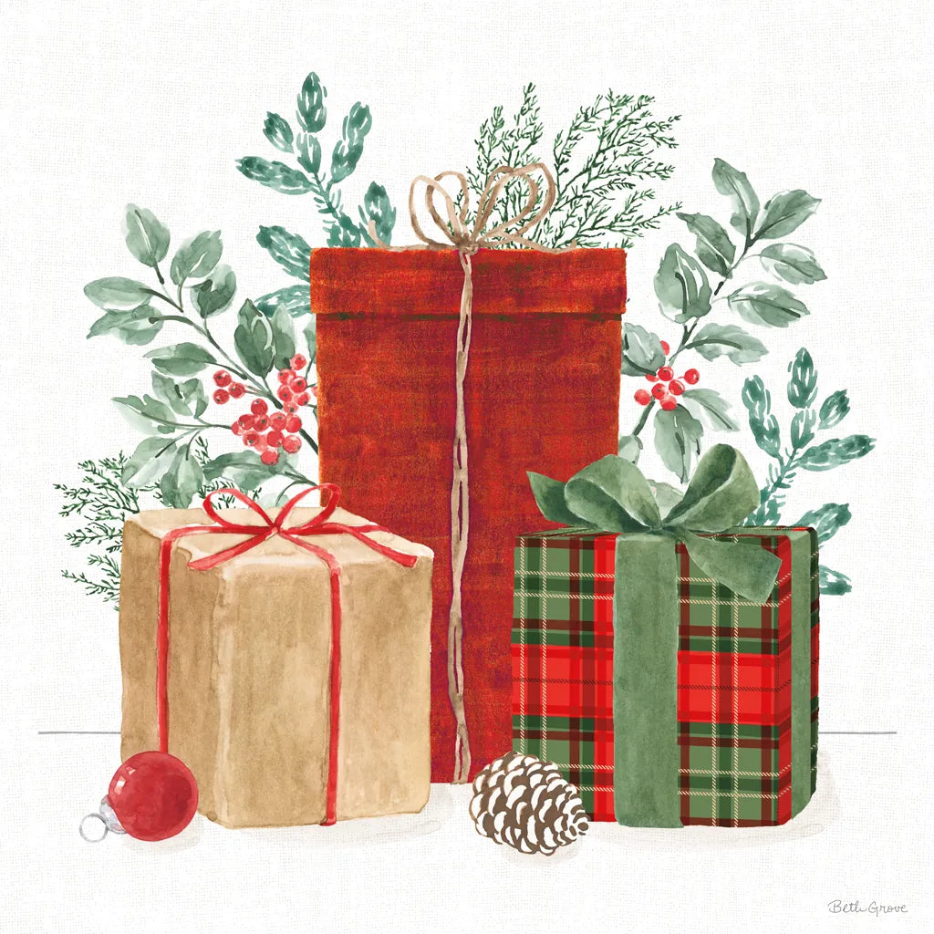 Classic Christmas III by Beth Grove. SKU 90798a. Archival Giclee Fine art print for wall decor.