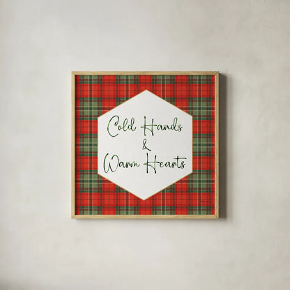 Classic Christmas VI by Beth Grove. Shown in a natural wood glass frame for a timeless modern aesthetic. Available as an archival giclee rolled canvas, fine art paper, or poster print. SKU 90801a.