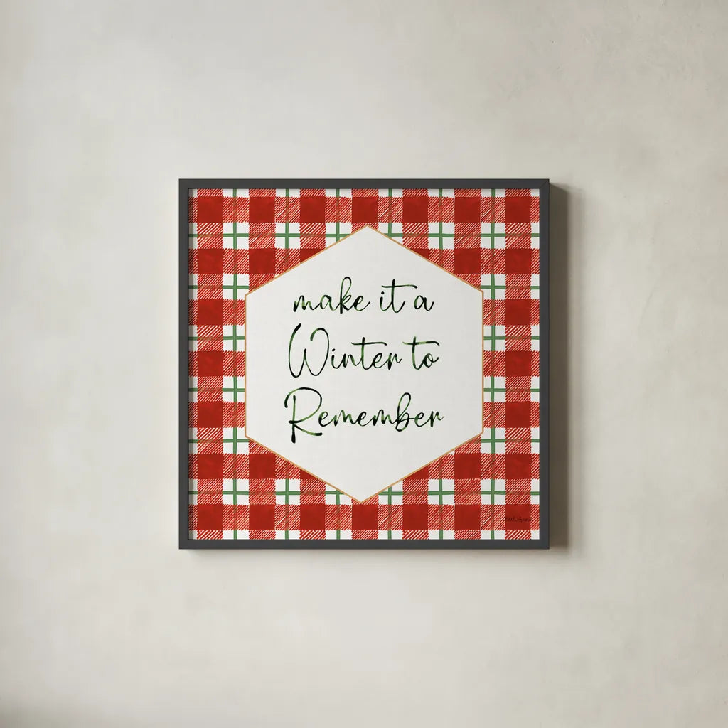 Classic Christmas VII by Beth Grove. Shown in a sleek black glass frame for a contemporary gallery look. Available as an archival giclee rolled canvas, fine art paper, or poster print. SKU 90802a.