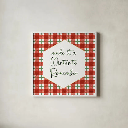 Classic Christmas VII by Beth Grove. Shown in a crisp white glass frame for a clean and minimalist style. Available as an archival giclee rolled canvas, fine art paper, or poster print. SKU 90802a.