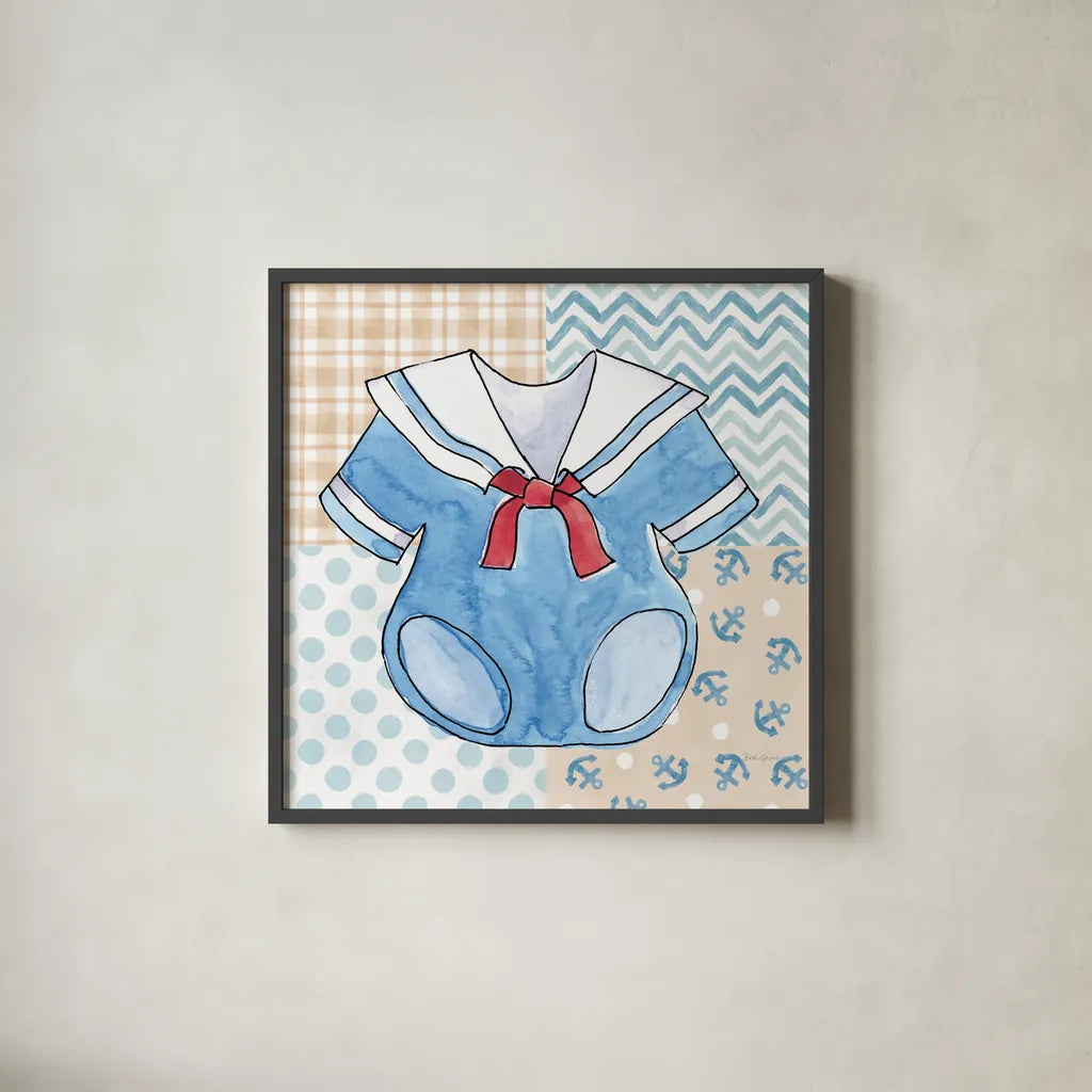 Coastal Baby II by Beth Grove. Shown in a sleek black glass frame for a contemporary gallery look. Available as an archival giclee rolled canvas, fine art paper, or poster print. SKU 29310a.