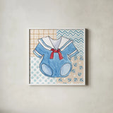 Coastal Baby II by Beth Grove. Shown in a crisp white glass frame for a clean and minimalist style. Available as an archival giclee rolled canvas, fine art paper, or poster print. SKU 29310a.