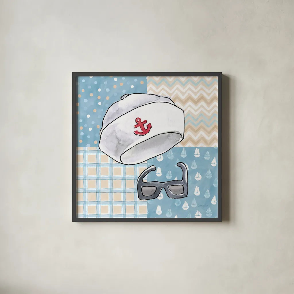 Coastal Baby III by Beth Grove. Shown in a sleek black glass frame for a contemporary gallery look. Available as an archival giclee rolled canvas, fine art paper, or poster print. SKU 29311a.