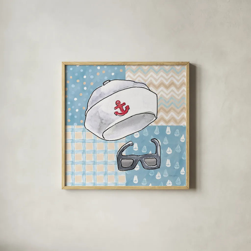 Coastal Baby III by Beth Grove. Shown in a natural wood glass frame for a timeless modern aesthetic. Available as an archival giclee rolled canvas, fine art paper, or poster print. SKU 29311a.