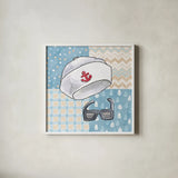 Coastal Baby III by Beth Grove. Shown in a crisp white glass frame for a clean and minimalist style. Available as an archival giclee rolled canvas, fine art paper, or poster print. SKU 29311a.