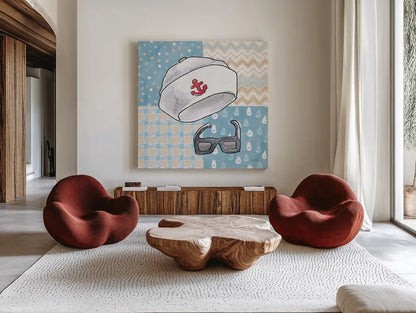 Coastal Baby III by Beth Grove. Shown as extra-large giant wall art in a modern living room. Available as an archival giclee rolled canvas, fine art paper, or poster print. SKU 29311a.