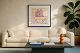 Coastal Baby VI by Beth Grove. Displayed in a glass frame with matte in a clean modern living room. Available as an archival giclee rolled canvas, fine art paper, or poster print. SKU 29314a.