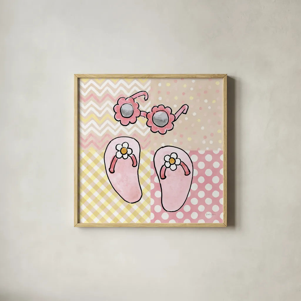 Coastal Baby VII by Beth Grove. Shown in a natural wood glass frame for a timeless modern aesthetic. Available as an archival giclee rolled canvas, fine art paper, or poster print. SKU 29315a.