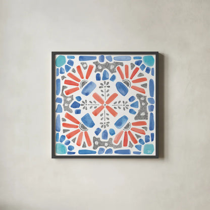 Coastal Sea Life IX by Beth Grove. Shown in a sleek black glass frame for a contemporary gallery look. Available as an archival giclee rolled canvas, fine art paper, or poster print. SKU 36192a.