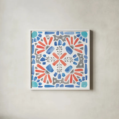 Coastal Sea Life IX by Beth Grove. Shown in a crisp white glass frame for a clean and minimalist style. Available as an archival giclee rolled canvas, fine art paper, or poster print. SKU 36192a.