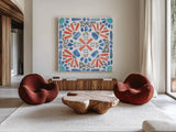 Coastal Sea Life IX by Beth Grove. Shown as extra-large giant wall art in a modern living room. Available as an archival giclee rolled canvas, fine art paper, or poster print. SKU 36192a.