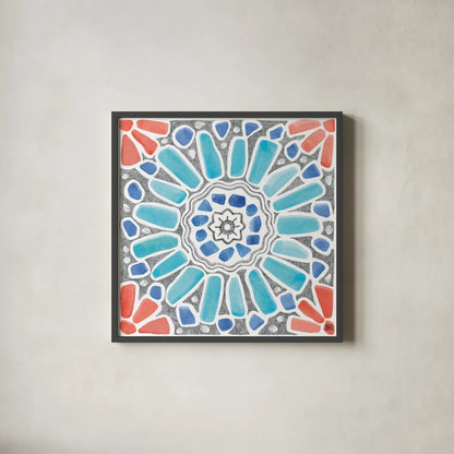 Coastal Sea Life VII by Beth Grove. Shown in a sleek black glass frame for a contemporary gallery look. Available as an archival giclee rolled canvas, fine art paper, or poster print. SKU 36190a.