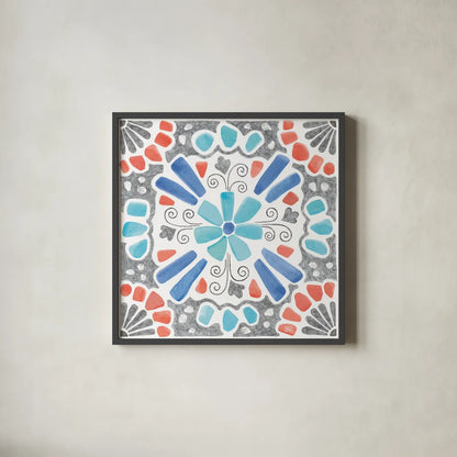 Coastal Sea Life VIII by Beth Grove. Shown in a sleek black glass frame for a contemporary gallery look. Available as an archival giclee rolled canvas, fine art paper, or poster print. SKU 36191a.