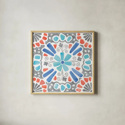 Coastal Sea Life VIII by Beth Grove. Shown in a natural wood glass frame for a timeless modern aesthetic. Available as an archival giclee rolled canvas, fine art paper, or poster print. SKU 36191a.