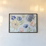 Coastline Botanical I Blue by Beth Grove. shown as a paper print in a black flame. Available as a archival giclee rolled canvas, fine art paper, or poster print. SKU 58556i.